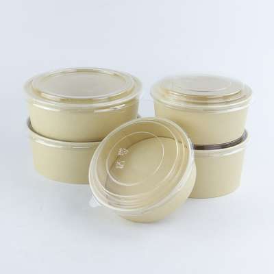 White  Nature Bamboo Kraft Disposable Paper Food Containers with Lids